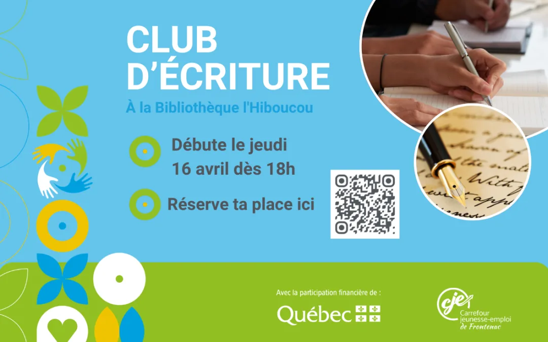 Calendrier d'activités CJEF - Club écriture